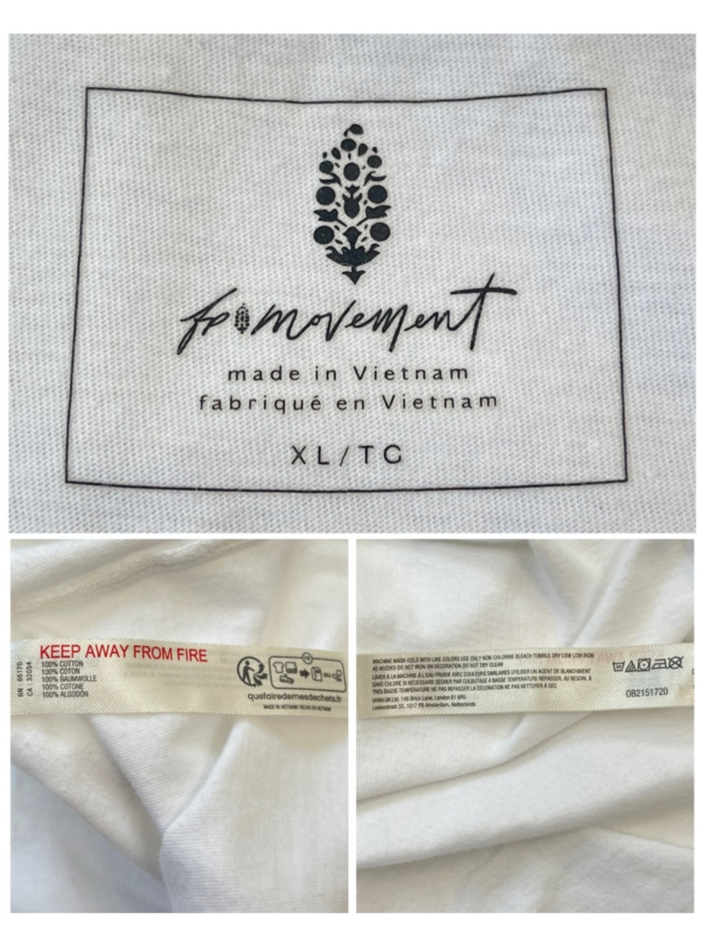 FREE PEOPLE Inspire Boxy Cropped Oversized Short Sleeve White Tee Shirt Size XL - Picture 11 of 16